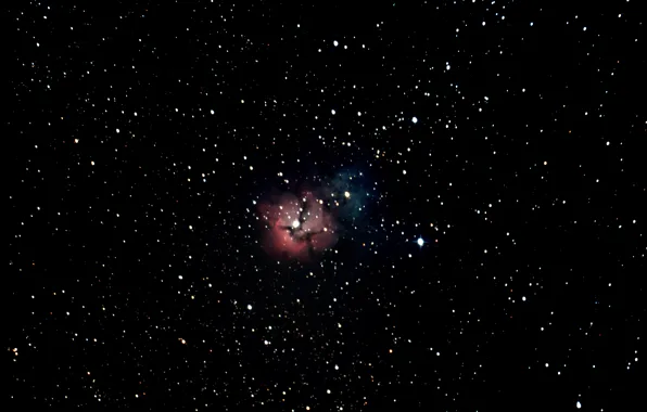 Картинка туманность, в созвездии, Trifid Nebula, Стрельца, трёхдольная, диффузная