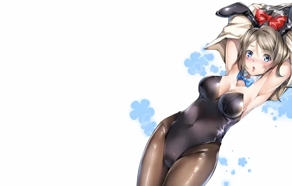 Girl, sexy, cleavage, boobs, anime, blue eyes, beautiful, short hair