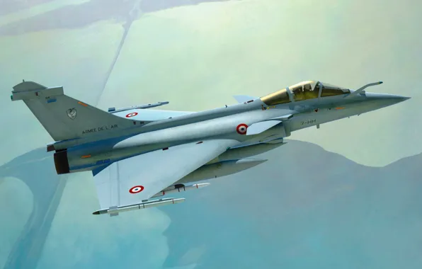 Картинка war, art, painting, jet, Dassault Rafale