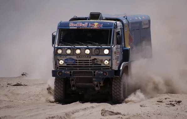 Синий, Red Bull, KAMAZ, Rally, КАМАЗ, Dakar, Дакар, Передок