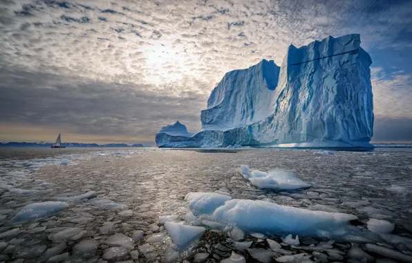 Море, природа, айсберг, Greenland, Ostgronland, Scoresby Sound