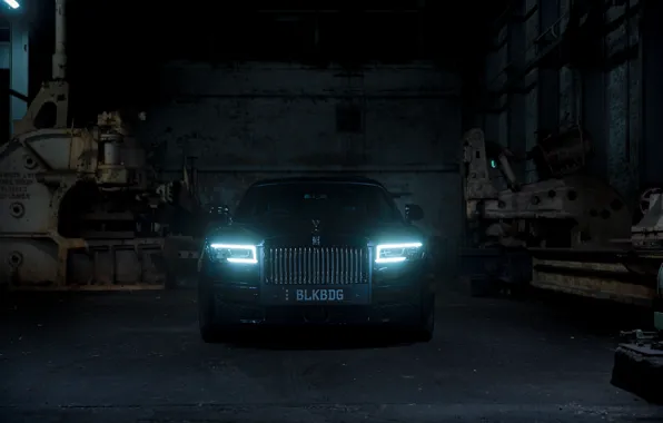 Rolls-Royce, Light, Ghost, Front, Black, Sight, 2022, Rolls-Royce Black Badge Ghost