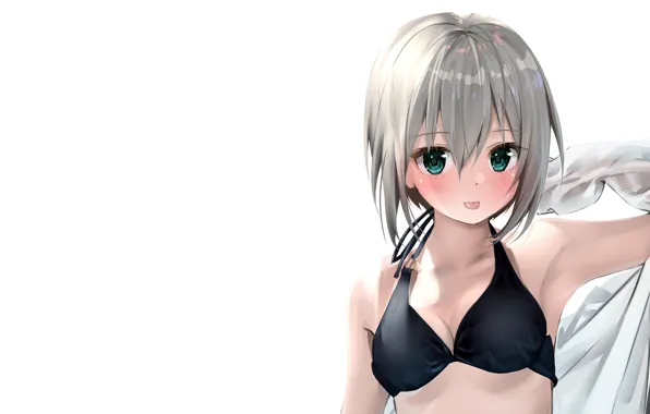 Girl, sexy, cleavage, boobs, anime, beautiful, short hair, pretty