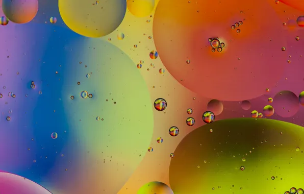 Картинка вода, пузырьки, цвет, масло, жидкость, шарик, воздух, объем
