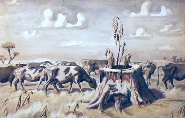 Картинка 1921, вижионаризм, August Pasture, Чарльз Бёрчфилд
