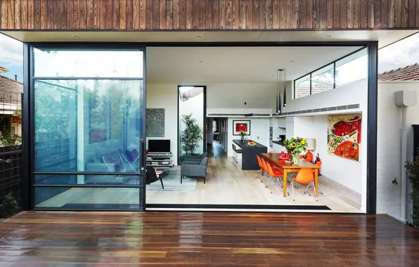 Интерьер, кухня, гостиная, Australia, столовая, Malvern House, by Jost Architects, Malvern