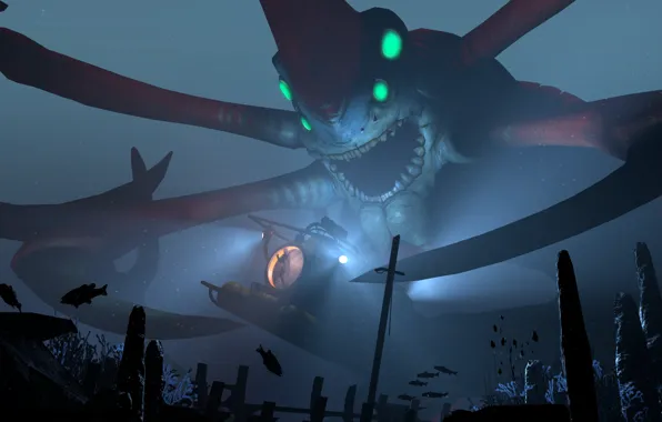 Монстр, батискаф, Subnautica