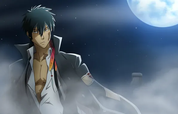 Звезды, туман, луна, перья, art, katekyo hitman reborn, xanxus, amano akira
