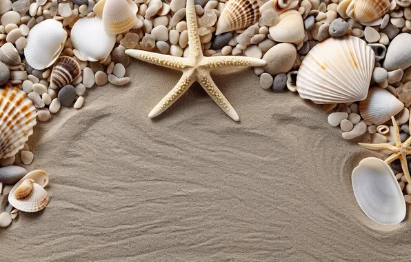 Песок, пляж, фон, ракушки, beach, texture, background, sand