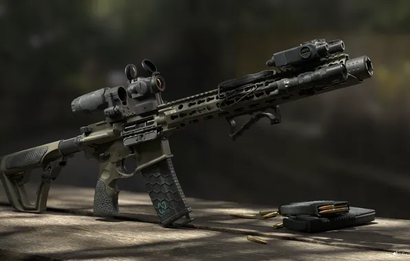 Digital Coalition, 3D ART, DDM4ISR, оптимизированное для патрона 300 Blackout., Огнестрельное оружие типа AR15
