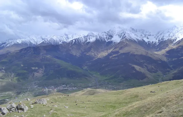 Небо, Горы, Россия, Sky, Russia, Кавказ, Фиагдон, the Caucasus