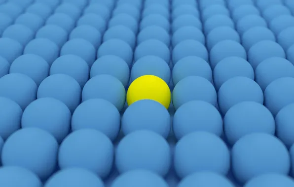 Картинка colors, abstract, balls, yellow, texture, blue, rendering, Spheres