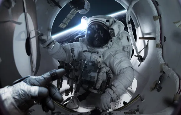 Скафандр, Станция, Человек, Астронавт, Костюм, Космонавт, Space, Station