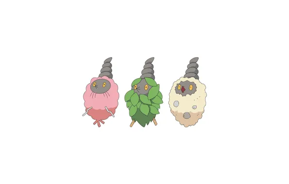 Обои Минимализм, Белый Фон, Покемон, Pokemon, White Background.