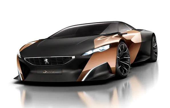 Картинка Concept, фон, Пежо, концепт, Peugeot, суперкар, передок, Onyx
