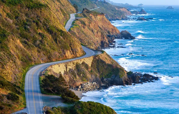 Картинка california, highway, big sur, pacific coast
