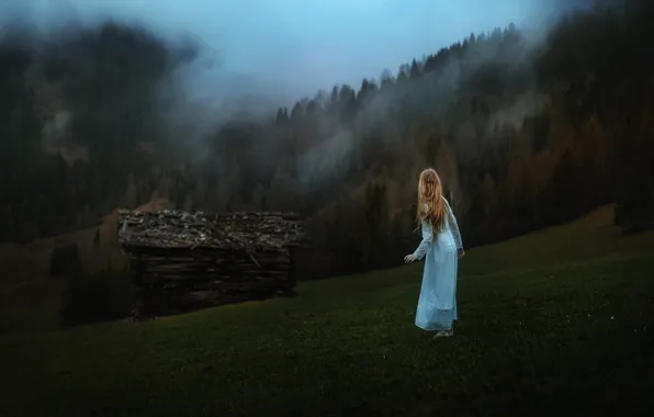Девушка, природа, дом, платье, TJ Drysdale