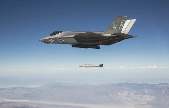 Ракета, истребитель, полёт, бомбардировщик, пуск, Lightning II, F-35