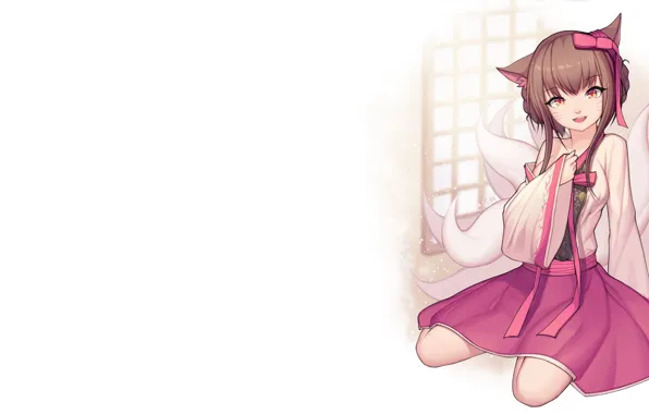 Игра, арт, девочка, league of legends, ahri