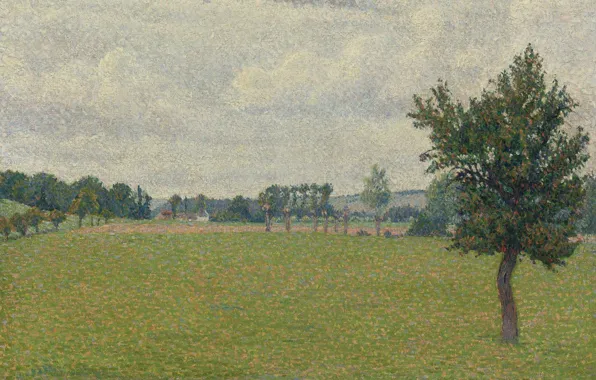 Картинка 1888, Plain of Thierceville, Люсьен Писсарро, Lucien Pissarro