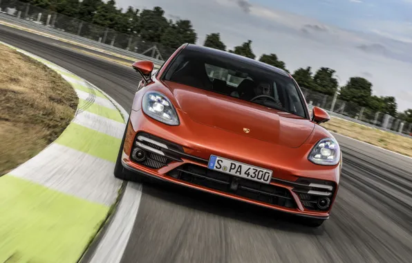 Porsche, Panamera, спереди, универсал, 2021, Panamera Turbo S Sport Turismo