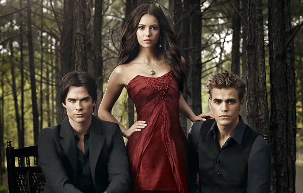 Обои Сериал, Nina Dobrev, Дневники Вампира, Ian Somerhalder, Иен.