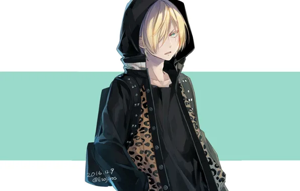 Фон, полоса, парень, фигурист, Юрий на льду, Юрий Плиседский, Yuri On Ice