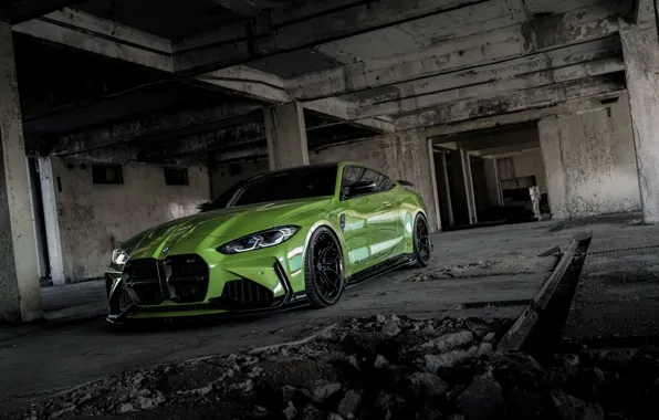 BMW, Green, Front, Building, M4 Coupe, G82, BMW M4 Coupe, ADRO