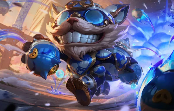 Зубы, очки, бег, game, character, персонаж, League of Legends, LOL