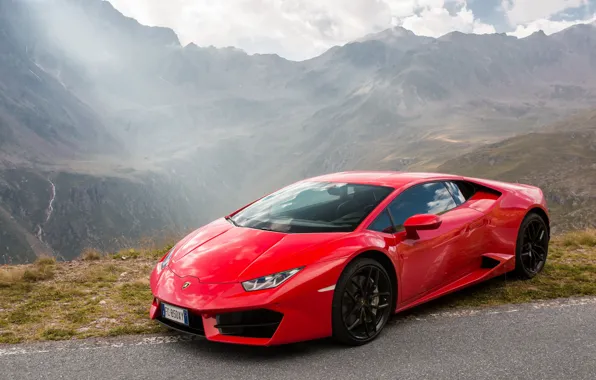 Картинка Lamborghini, Red, Huracan, LP580-2