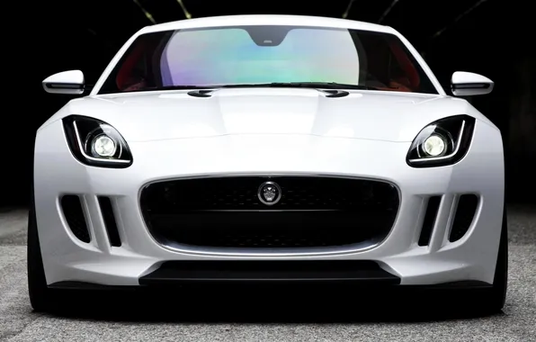 Concept, Jaguar, Белый, Машина, Концепт, Ягуар, Автомобиль, Beautiful