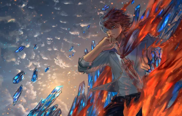 Огонь, лёд, парень, Boku no Hero Academia, Тодороки Шото