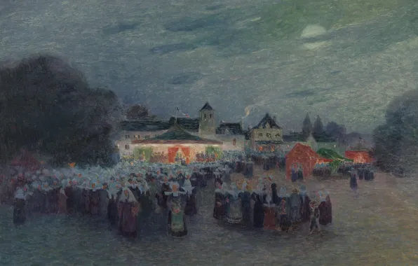 Люди, картина, Ferdinand du Puigaudeau, Фердинанд дю Пюигадо, жаноровая, Манеж под Луной