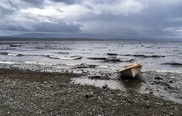 Картинка море, берег, лодка