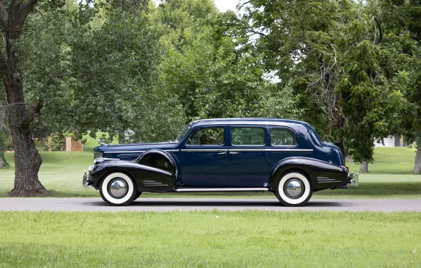 Cadillac, Imperial, ретро автомобили, Sedan, 1940, by Fleetwood, 7-passenger, Series 90