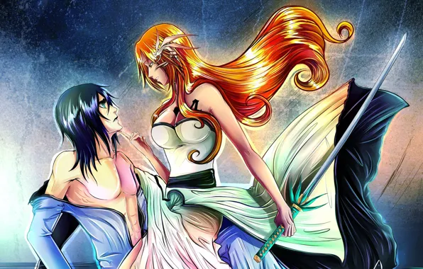 Меч, арт, bleach, блич, иноуэ орихиме, улькиорра шиффер