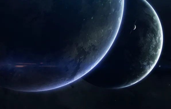 Звезды, Планета, Космос, Планеты, Planets, Арт, Stars, Space