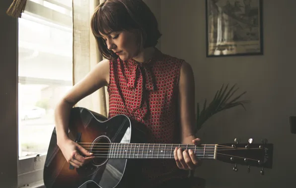 Картинка guitar, американская певица в стиле кантри, Молли Таттл, bluegrass, Molly Rose Tuttle, country folk