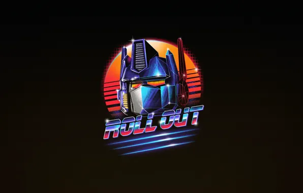 Минимализм, Арт, Neon, Optimus Prime, Transformer, Autobots, Optimus, 80's