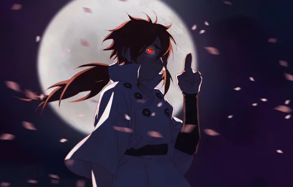 Ночь, луна, наруто, naruto, art, sharingan, Ootsutsuki Indra, by_夜宵溪溪
