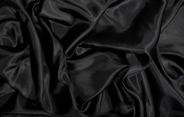 Black, silk, fabric, shiny