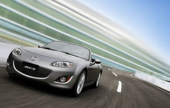 Картинка дорога, скорость, Mazda