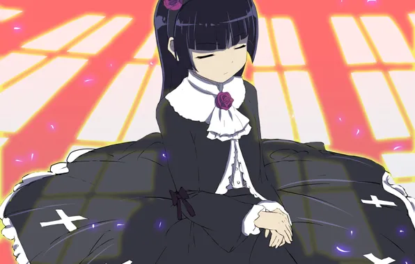 Девушка, Аниме, Сидит, Oreimo, Смирение