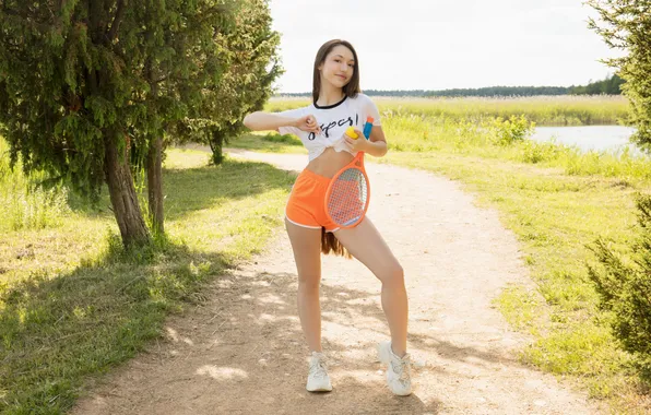 Shorts, trees, nature, model, trail, outside, gorgeous, photoshoot