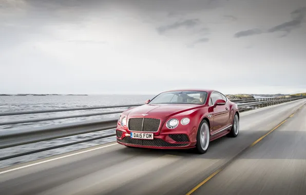 Красный, Bentley, Continental, Speed, бентли, континенталь, 2015