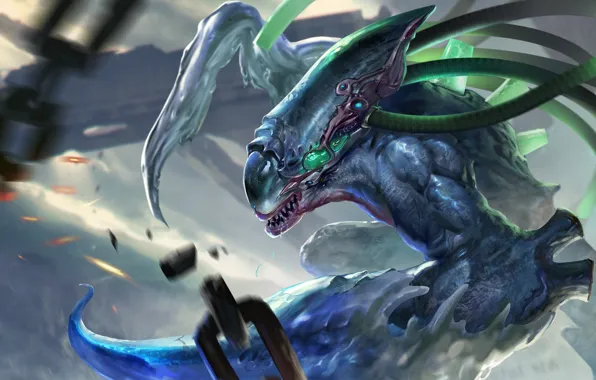 Монстр, hon, art, Heroes of Newerth, Aegis, liquid metal