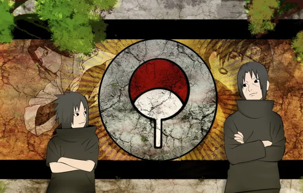 Картинка Sasuke, naruto, anime, art, Itachi, Uchiha clan