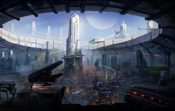 Город, future, sci fi city