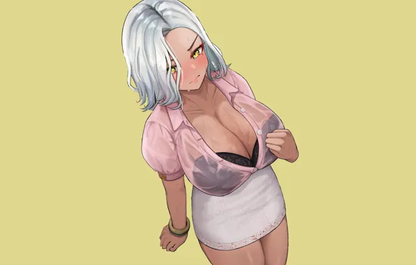 Girl, hot, sexy, wet, anime, brown, short hair, babe