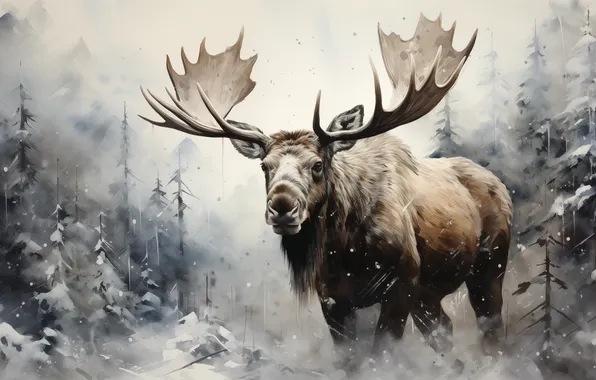 Fantasy, art, moose